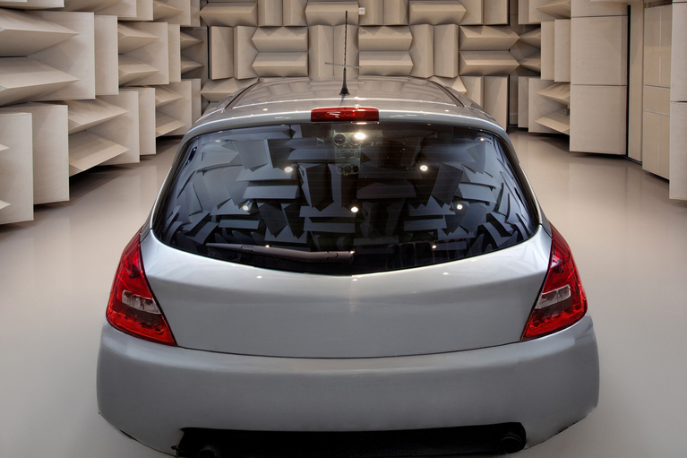 Car in acoustic chamber image
