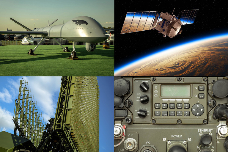 Aero, Defense and space collage image